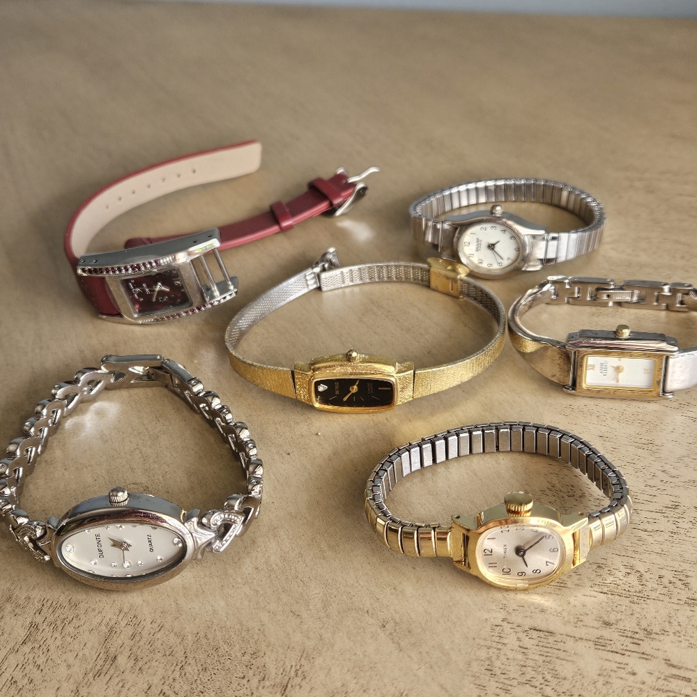 Watch Lot Vintage to Y2K for TLC Scrap Benrus Anne Klein Avon Timex Sharp